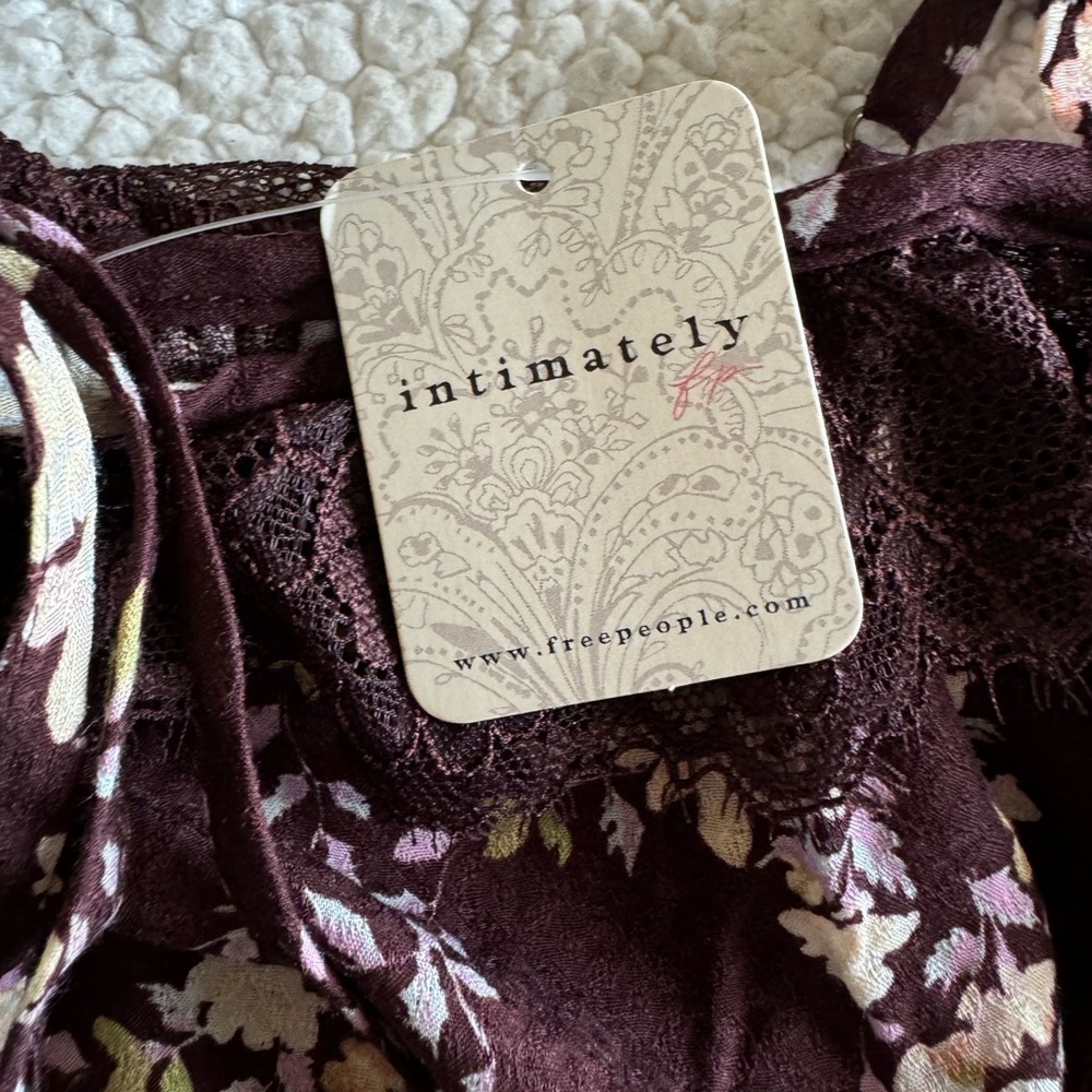 Intimately by Free People Chocolate Merlot Combo Ruffled  Thong Bodysuit Size M - Picture 7 of 13